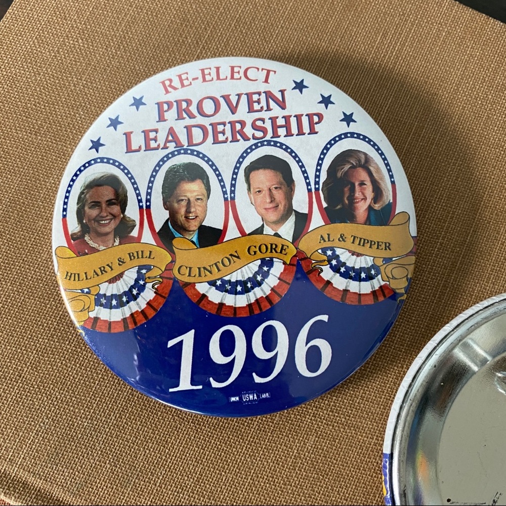 Bill Clinton 96 Re Election Campaign Pin